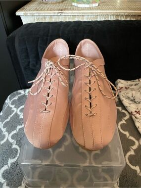 Zara Blush Pink Lace-Up Satin Sneakers
